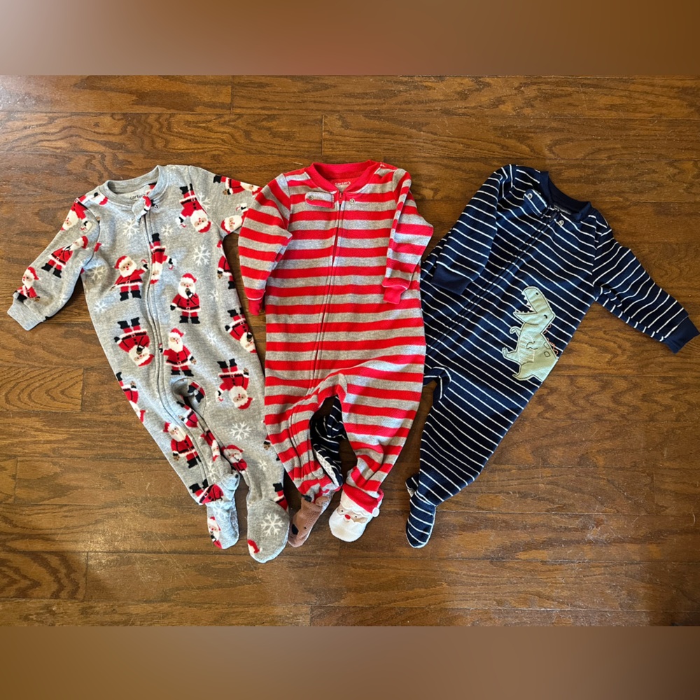Striped and Santa Kids Pajamas Set